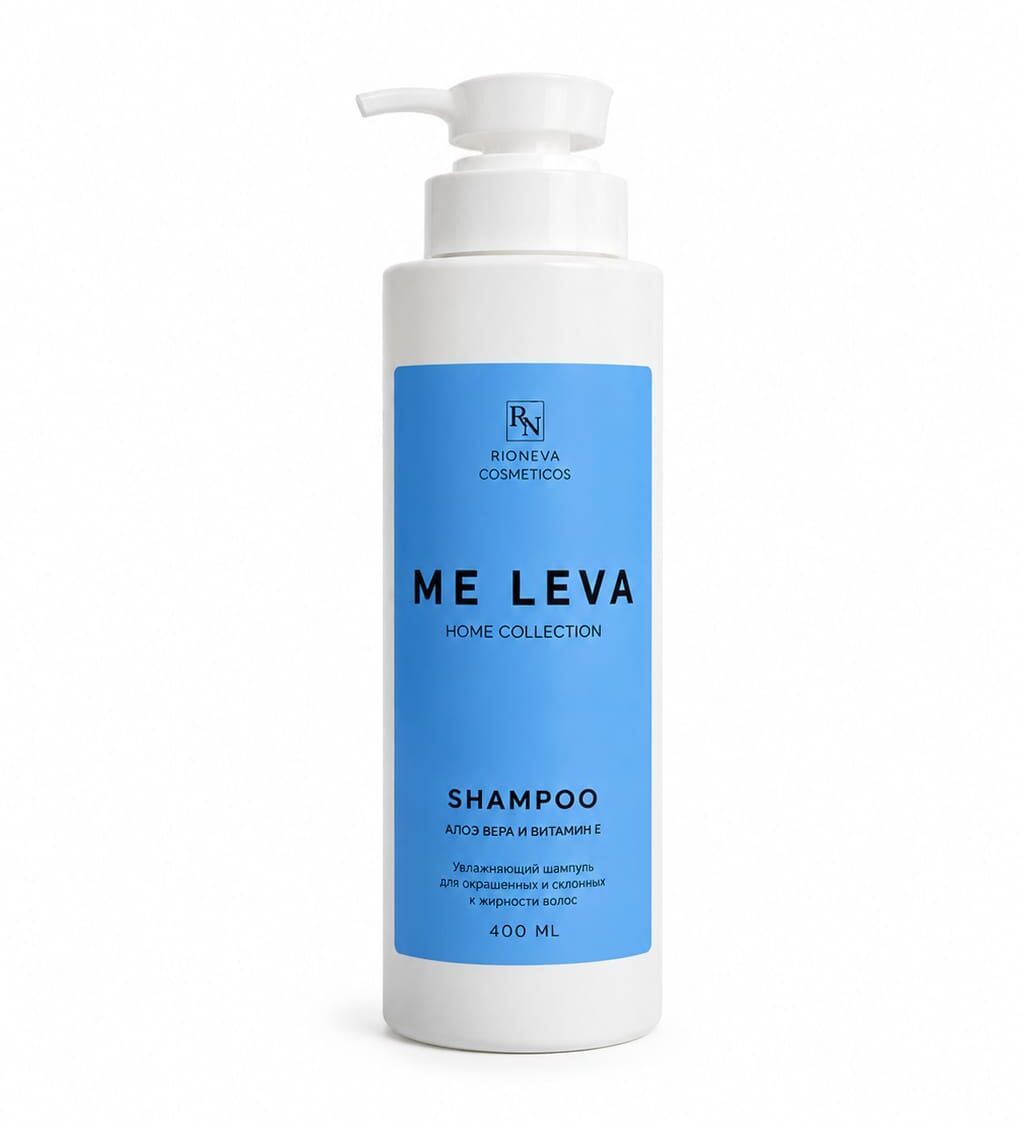 ME LEVA home collection Шампунь (Shampoo) увлажняющий для смешанных и склонных к жирности волос АЛОЭ ВЕРА и ВИТАМИНЫ А+Е 400ml